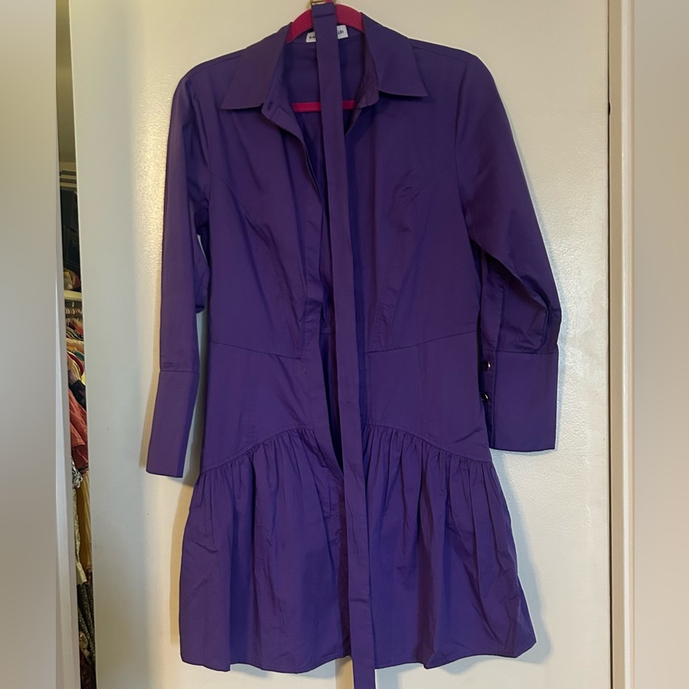Karina Grimaldi purple Poplin Dress with Belt S